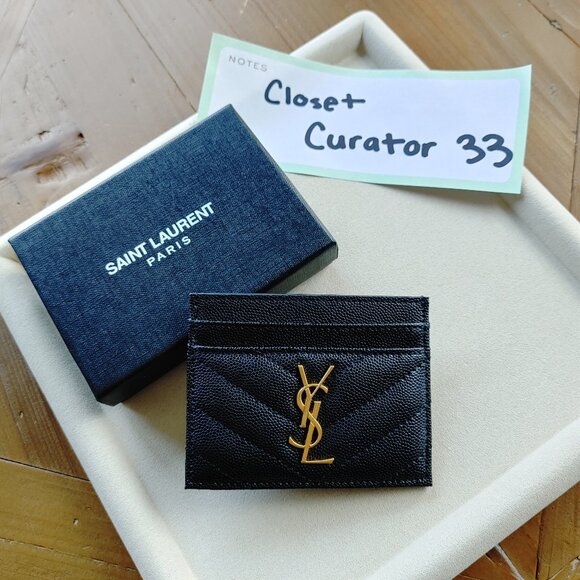 YSL Yves Saint Laurent "Cassandre" black cardholder - Picture 3 of 11
